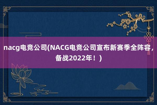 nacg电竞公司(NACG电竞公司宣布新赛季全阵容，备战2022年！)