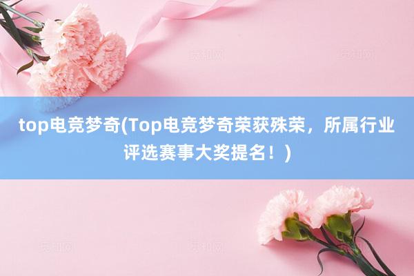 top电竞梦奇(Top电竞梦奇荣获殊荣，所属行业评选赛事大奖提名！)