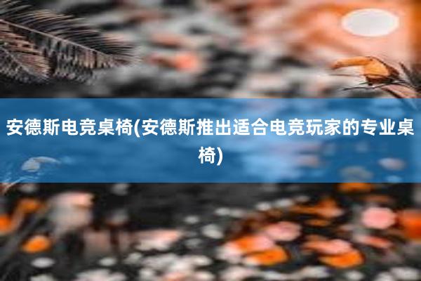 安德斯电竞桌椅(安德斯推出适合电竞玩家的专业桌椅)