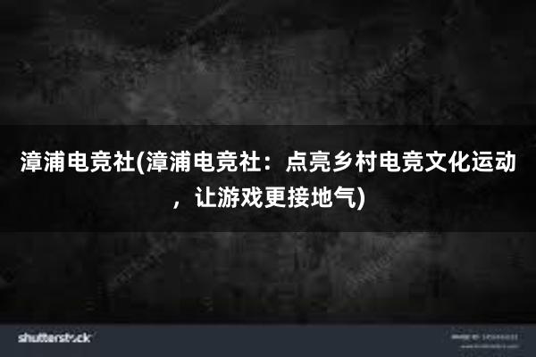 漳浦电竞社(漳浦电竞社：点亮乡村电竞文化运动，让游戏更接地气)