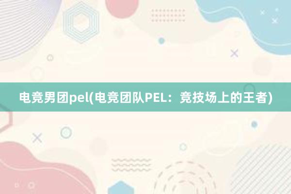 电竞男团pel(电竞团队PEL：竞技场上的王者)