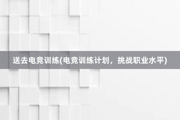 送去电竞训练(电竞训练计划，挑战职业水平)