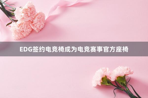 EDG签约电竞椅成为电竞赛事官方座椅