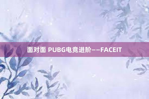 面对面 PUBG电竞进阶——FACEIT