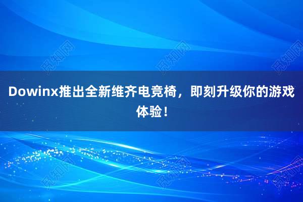 Dowinx推出全新维齐电竞椅，即刻升级你的游戏体验！